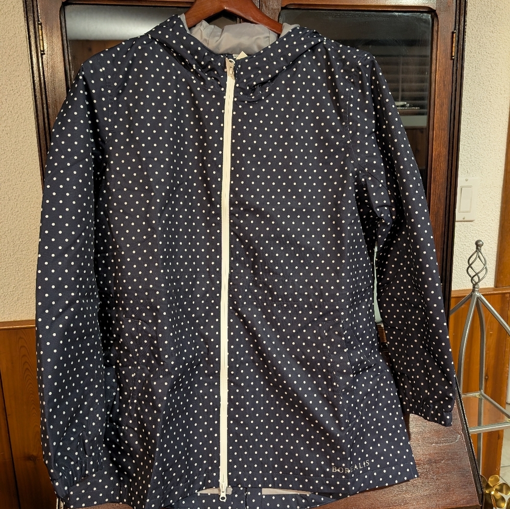 Stylish Navy Polka Dot Utility Jacket